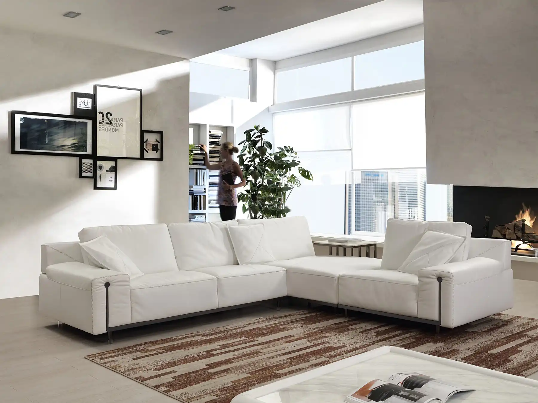 modern white couch