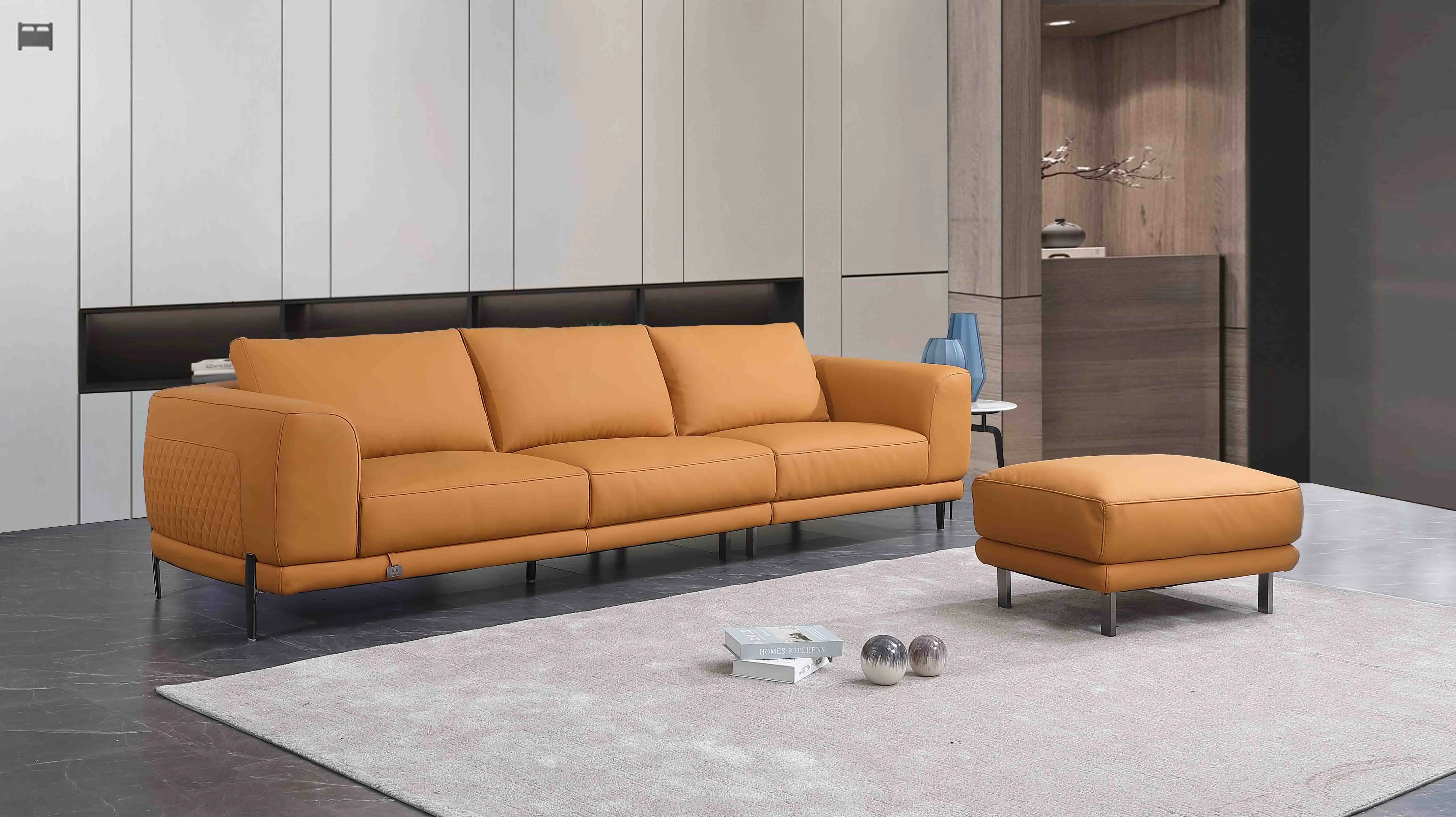 3 seater leather sofas with ottomans
