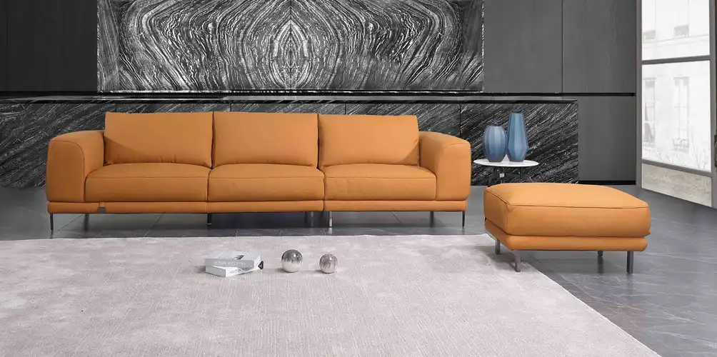 3 seater leather sofas with ottomans