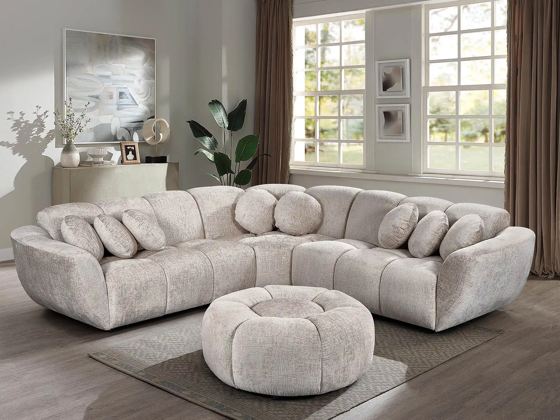 comfortable sofas with ottomans