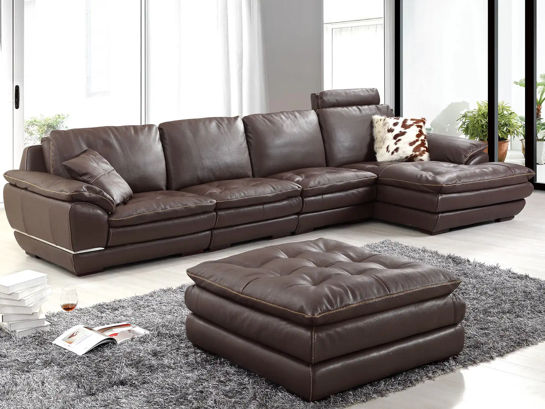 comfortable sofas with ottomans
