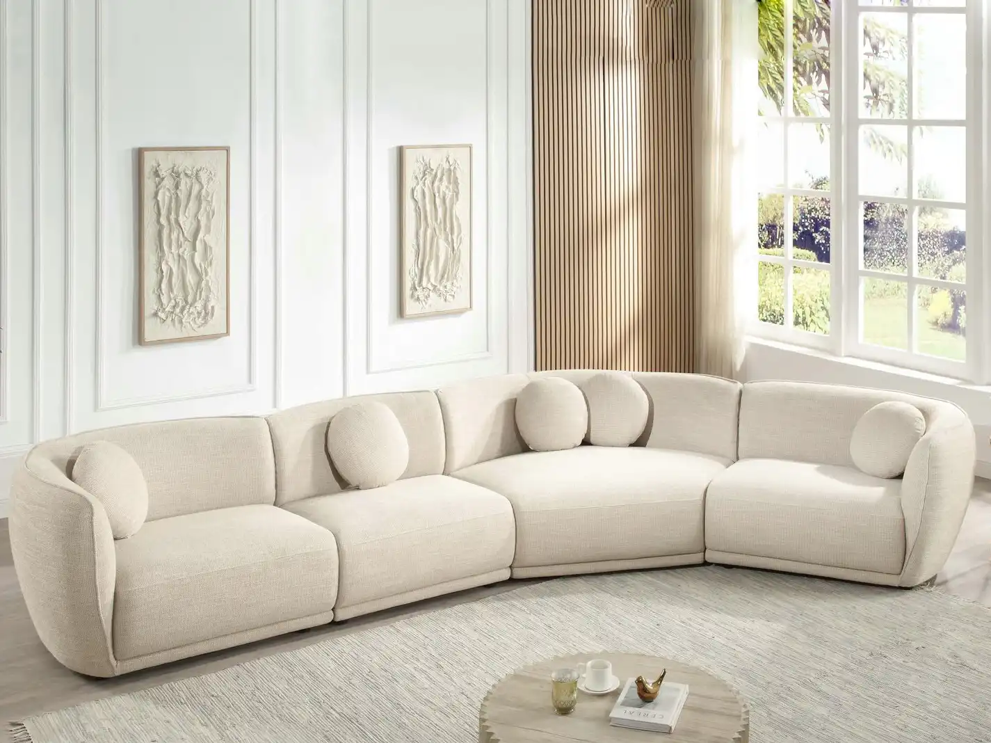 4 seater white sofa