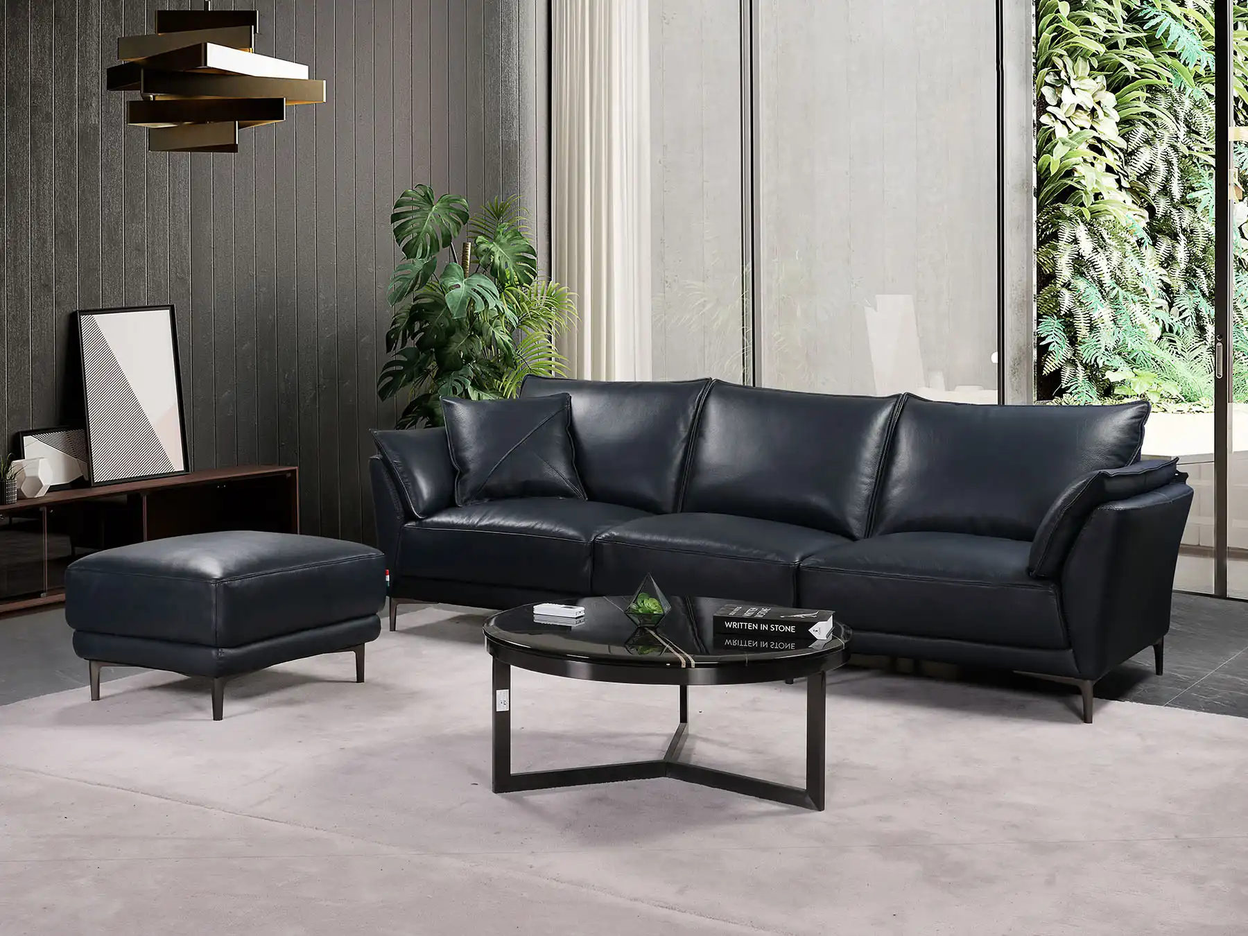 4 seater sofa black