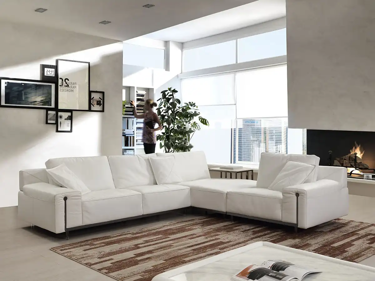 4 seater white sofa 