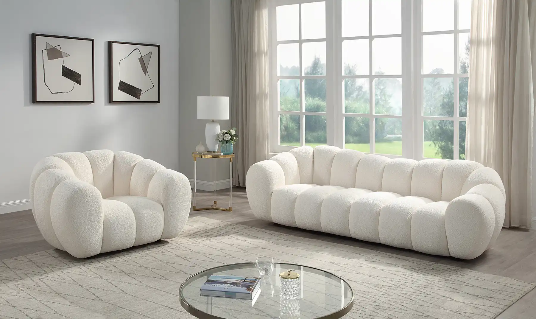 4 seater sofa with chair