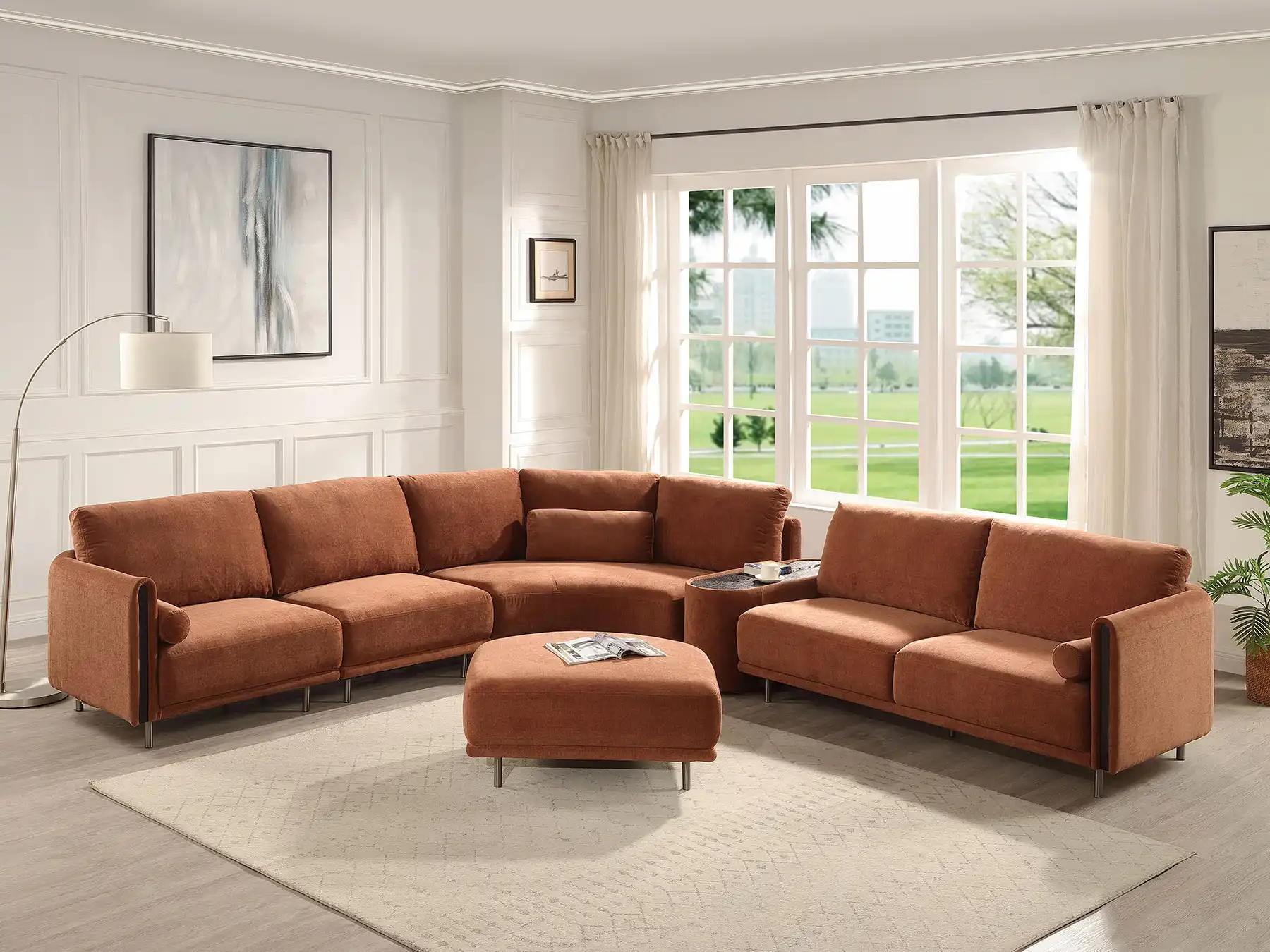5 seater fabric sofa set