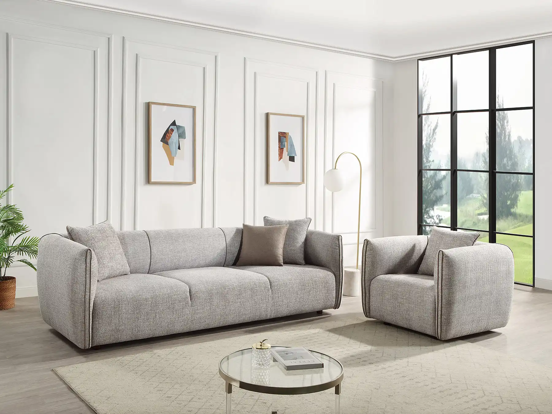 4 seater sofa with chair