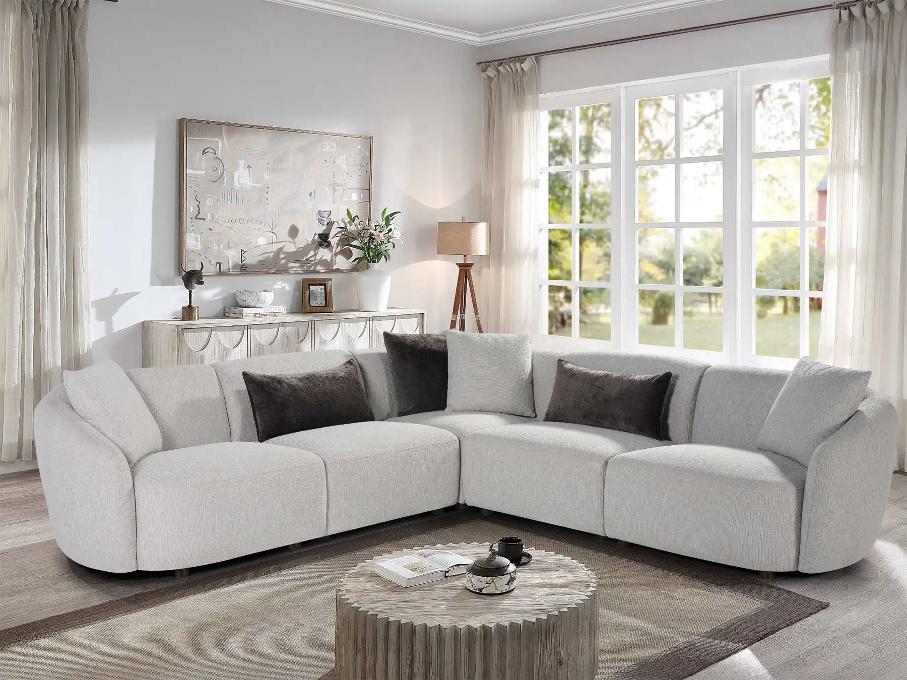 5 seater fabric sofa set