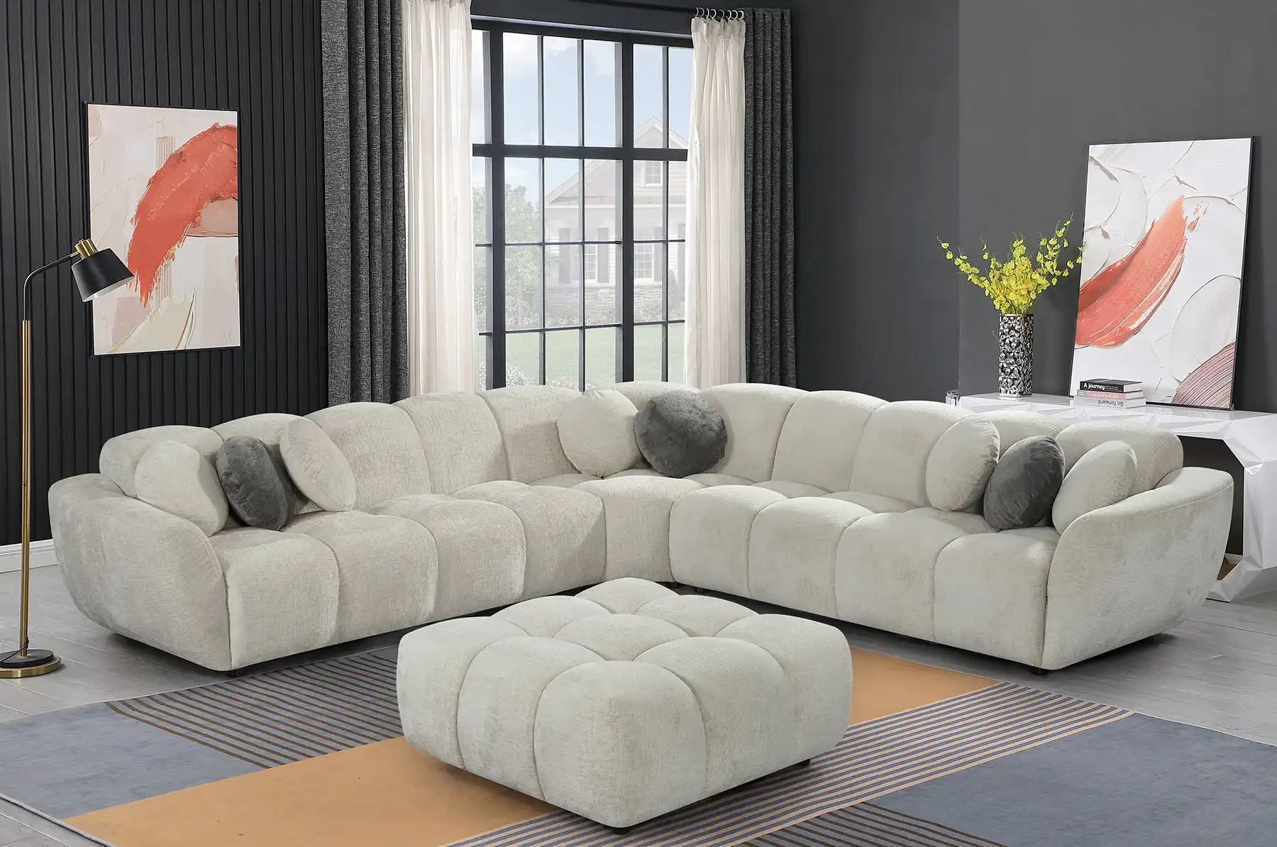 5 seater fabric sofa set