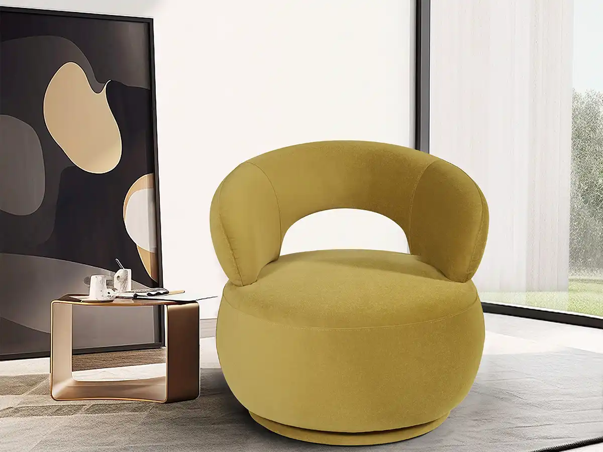 yellow fabric chair