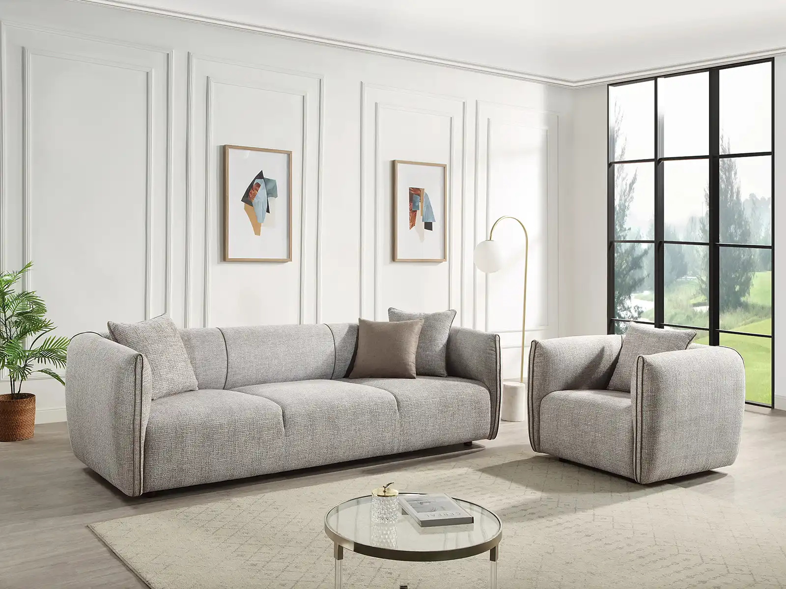 5 seater fabric sofa