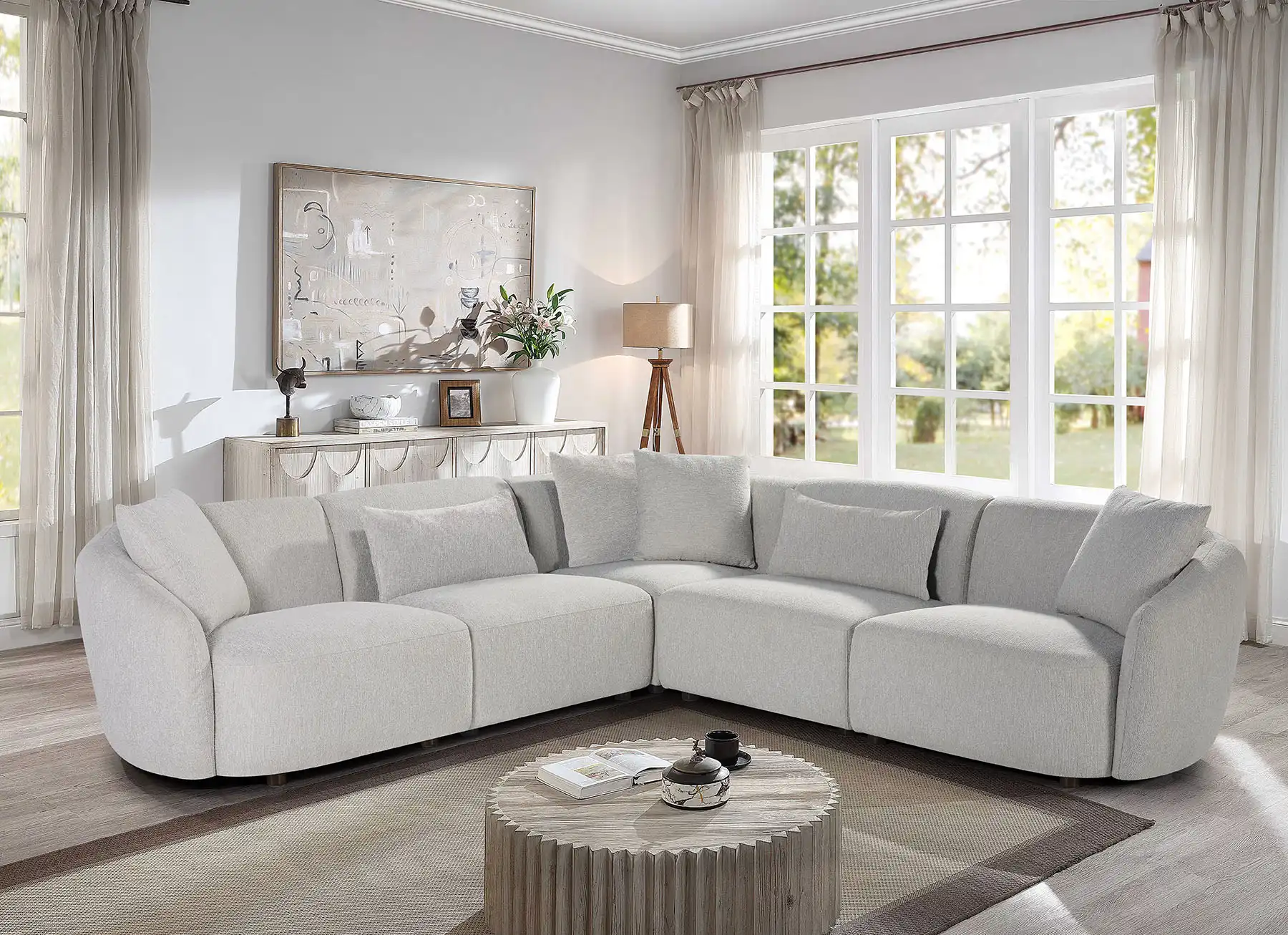 5 seater fabric sofa