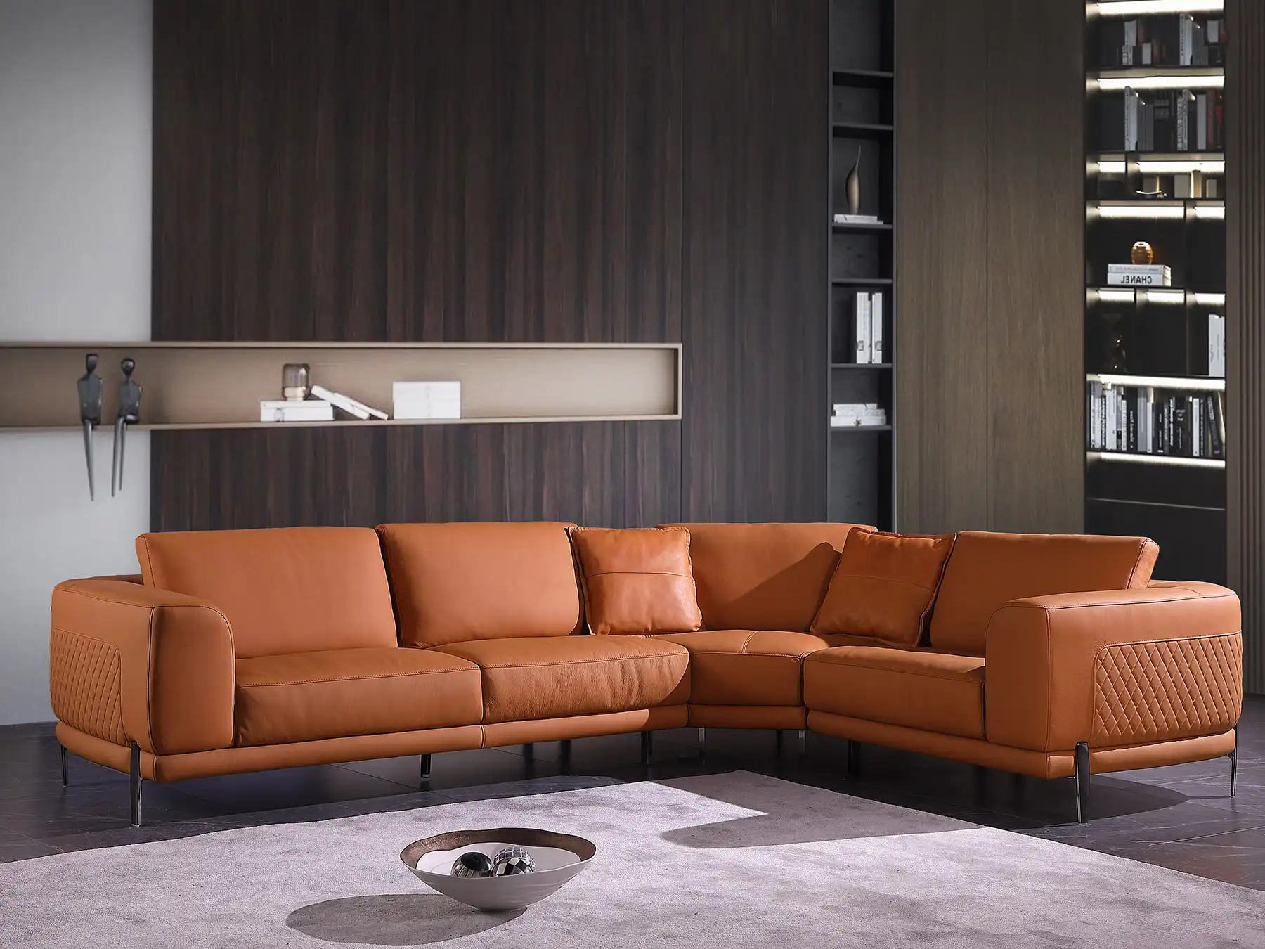 brown leather furniture set