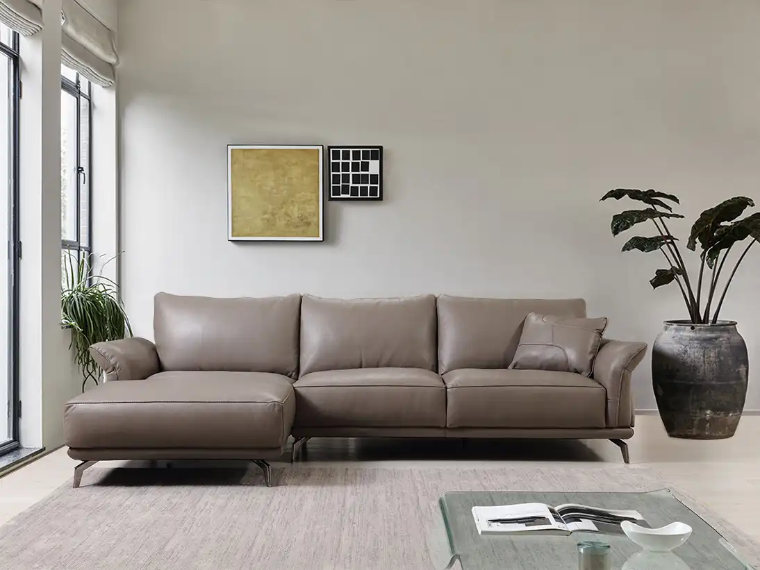 leather sectional with chaise lounge
