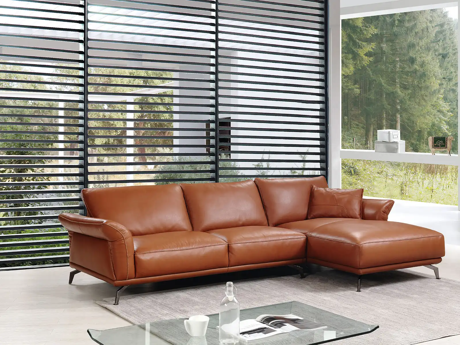 leather sectional with chaise lounge