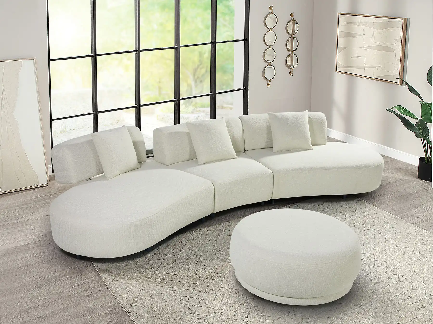 round sofa with ottoman