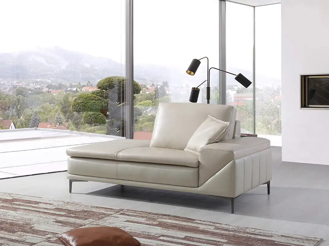 armless white sofa