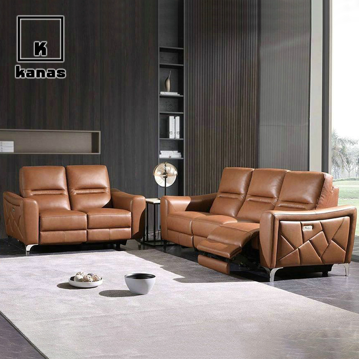 סט ספות כורסה חשמליות מעור