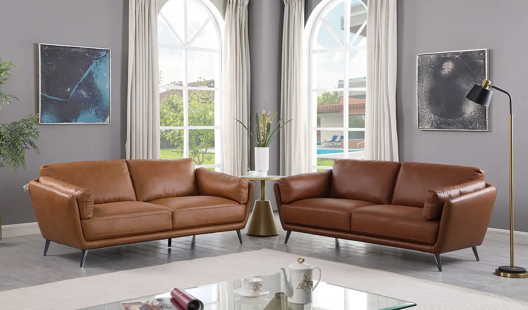 Mga Brown Love Seat Sofas: Kompakto nga Kaharuhay ug Estilo