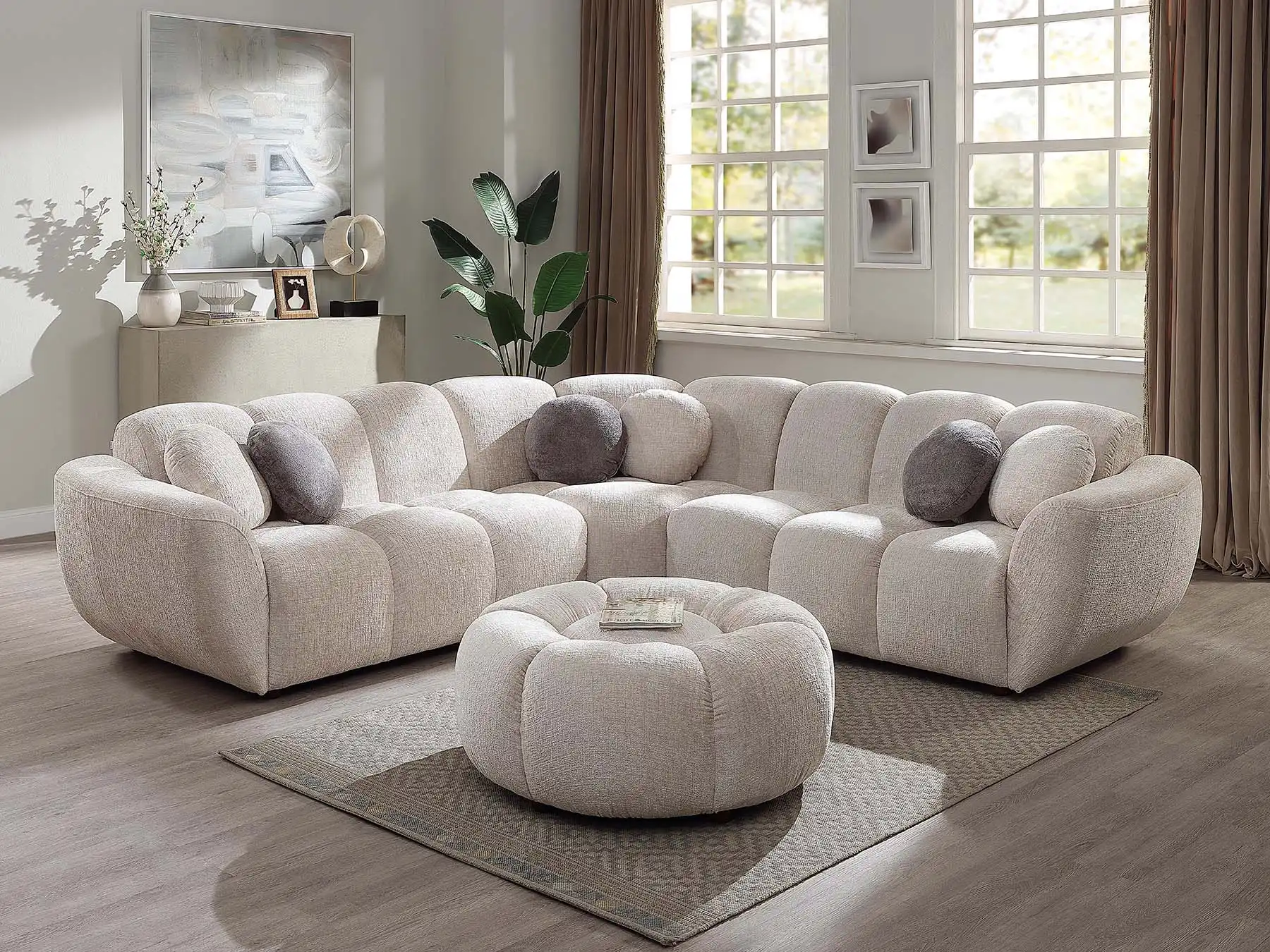 Mga Set sa Sofa nga Tela nga OEM nga adunay Imong Logo