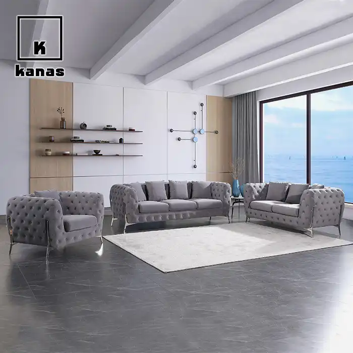grey sofas and love seats