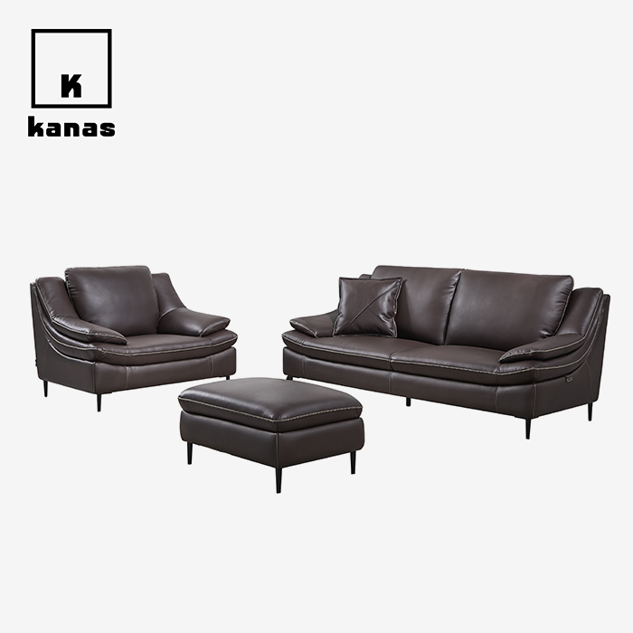 black 4 seater leather sofa
