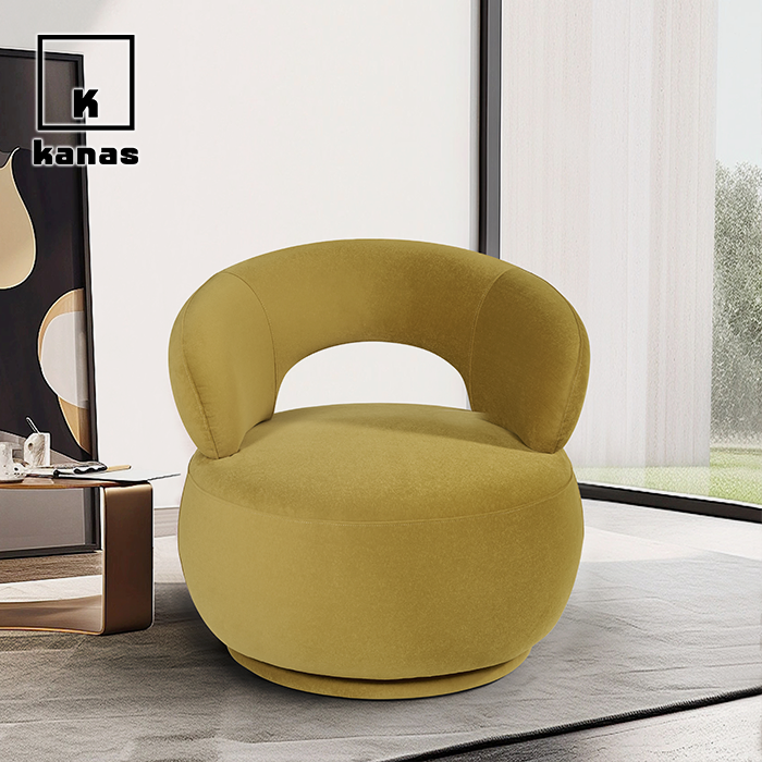 yellow fabric chair