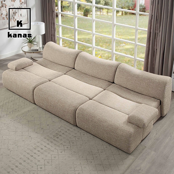 armless white sofa